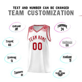 Custom White Red Personalized Indians Print Sets Sports Uniform Basketball Jersey