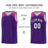 Custom Purple Pink Personalized Indians Print Sets Sports Uniform Basketball Jersey