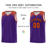 Custom Purple Orange Personalized Indians Print Sets Sports Uniform Basketball Jersey