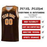 Custom Brown Orange Personalized Indians Print Sets Sports Uniform Basketball Jersey
