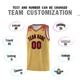 Custom Khaki Crimson Personalized Indians Print Sets Sports Uniform Basketball Jersey