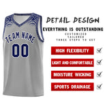 Custom Gray Royal Personalized Indians Print Sets Sports Uniform Basketball Jersey