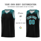 Custom Black Aqua Personalized Indians Print Sets Sports Uniform Basketball Jersey