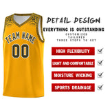 Custom Yellow Olive Personalized Indians Print Sets Sports Uniform Basketball Jersey