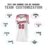 Custom White Crimson Personalized Indians Print Sets Sports Uniform Basketball Jersey