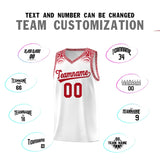 Custom White Red Personalized Indians Print Sets Sports Uniform Basketball Jersey