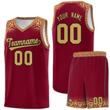 Custom Crimson Old Gold Personalized Indians Print Sets Sports Uniform Basketball Jersey