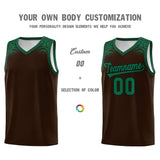 Custom Brown Kelly Green Personalized Indians Print Sets Sports Uniform Basketball Jersey