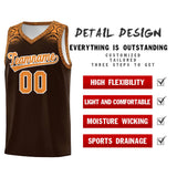 Custom Brown Orange Personalized Indians Print Sets Sports Uniform Basketball Jersey