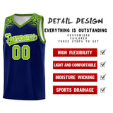 Custom Royal Neon Green Personalized Indians Print Sets Sports Uniform Basketball Jersey