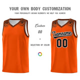 Custom Orange Black Personalized Indians Print Sets Sports Uniform Basketball Jersey