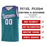 Custom Aqua Purple Personalized Indians Print Sets Sports Uniform Basketball Jersey