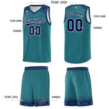 Custom Aqua Royal Personalized Indians Print Sets Sports Uniform Basketball Jersey