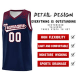 Custom Navy Crimson Personalized Indians Print Sets Sports Uniform Basketball Jersey