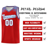 Custom Red Powder Blue Personalized Indians Print Sets Sports Uniform Basketball Jersey