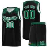 Custom Black Kelly Green Personalized Indians Print Sets Sports Uniform Basketball Jersey