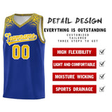 Custom Royal Gold Personalized Indians Print Sets Sports Uniform Basketball Jersey