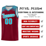 Custom Crimson Sky Blue Personalized Indians Print Sets Sports Uniform Basketball Jersey