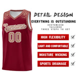 Custom Crimson Teabrown Personalized Indians Print Sets Sports Uniform Basketball Jersey