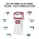 Custom White Crimson Personalized Indians Print Sets Sports Uniform Basketball Jersey