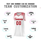 Custom White Red Personalized Indians Print Sets Sports Uniform Basketball Jersey