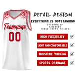 Custom White Red Personalized Indians Print Sets Sports Uniform Basketball Jersey