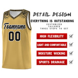 Custom Khaki Black Personalized Indians Print Sets Sports Uniform Basketball Jersey