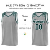 Custom Gray Midnight Green Personalized Indians Print Sets Sports Uniform Basketball Jersey