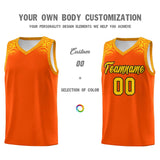 Custom Orange Gold Personalized Indians Print Sets Sports Uniform Basketball Jersey
