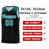 Custom Black Aqua Personalized Indians Print Sets Sports Uniform Basketball Jersey