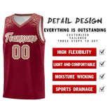 Custom Crimson Teabrown Personalized Indians Print Sets Sports Uniform Basketball Jersey