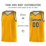 Custom Yellow Olive Personalized Indians Print Sets Sports Uniform Basketball Jersey
