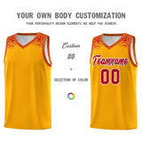 Custom Yellow Red Personalized Indians Print Sets Sports Uniform Basketball Jersey