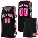 Custom Traditional Side Two-Color Triangle Splicing Sports Uniform Basketball Jersey Text Logo Number