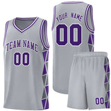 Custom Traditional Side Two-Color Triangle Splicing Sports Uniform Basketball Jersey Printed Logo Number