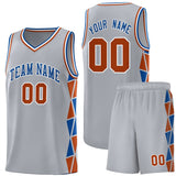 Custom Tank Top Side Two-Color Triangle Splicing Sports Fashion Uniform Basketball Jersey Add Logo Number
