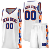 Custom Traditional Side Two-Color Triangle Splicing Sports Uniform Basketball Jersey Text Logo Number