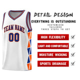 Custom Traditional Side Two-Color Triangle Splicing Sports Uniform Basketball Jersey Text Logo Number