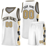 Custom Traditional Side Two-Color Triangle Splicing Sports Uniform Basketball Jersey Add Logo Number
