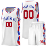 Custom Traditional Side Two-Color Triangle Splicing Sports Uniform Basketball Jersey Text Logo Number
