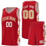 Custom Traditional Side Two-Color Triangle Splicing Sports Uniform Basketball Jersey Text Logo Number