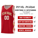 Custom Traditional Side Two-Color Triangle Splicing Sports Uniform Basketball Jersey Text Logo Number