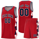 Custom Traditional Side Two-Color Triangle Splicing Sports Uniform Basketball Jersey Printed Logo Number
