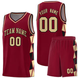 Custom Traditional Side Two-Color Triangle Splicing Sports Uniform Basketball Jersey Add Logo Number