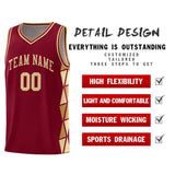 Custom Traditional Side Two-Color Triangle Splicing Sports Uniform Basketball Jersey Text Logo Number
