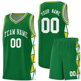 Custom Traditional Side Two-Color Triangle Splicing Sports Uniform Basketball Jersey Add Logo Number