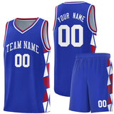 Custom Traditional Side Two-Color Triangle Splicing Sports Uniform Basketball Jersey Printed Logo Number