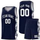 Custom Traditional Side Two-Color Triangle Splicing Sports Uniform Basketball Jersey Text Logo Number