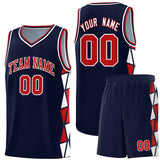 Custom Tailor Made Side Two-Color Triangle Splicing Sports Fashion Uniform Basketball Jersey For Youth
