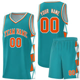 Custom Traditional Side Two-Color Triangle Splicing Sports Uniform Basketball Jersey Text Logo Number